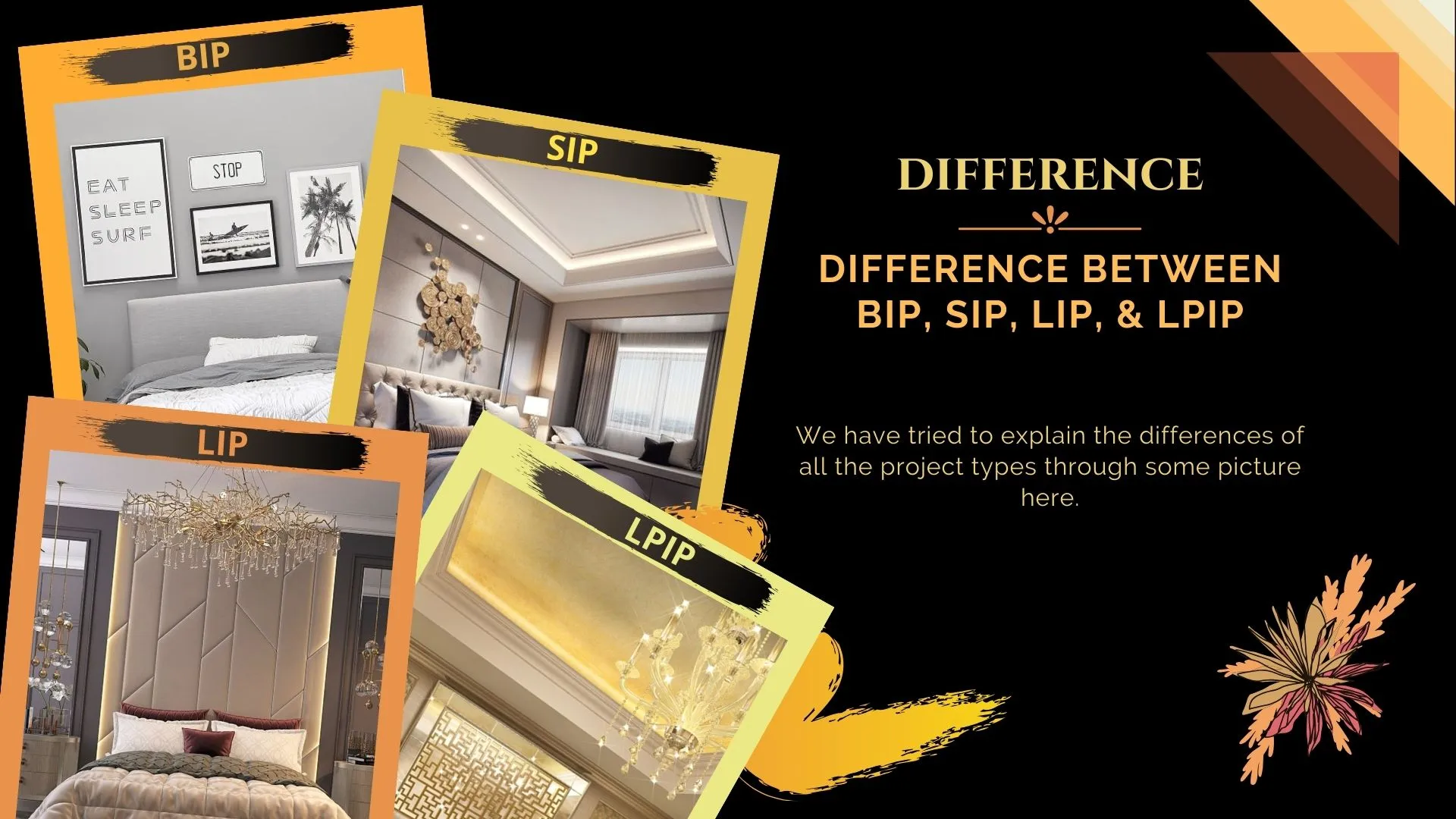 Categories of work - BIP, SIP, LIP, LPIP: LID Interior Pvt. Ltd. Kolkata’s best interior design company.